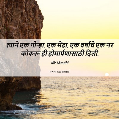 Picture 06 - गणना 7:57 MARIRV - त्याने एक गोऱ्हा, - Bible Verse Picture