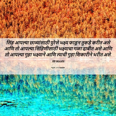 Picture 06 - नहूम 2:12 MARIRV - सिंह आपल्या - Bible Verse Picture