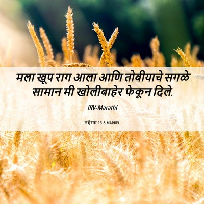 Picture 06 - नहेम्या 13:8 MARIRV - मला खूप राग आला आणि - Bible Verse Picture