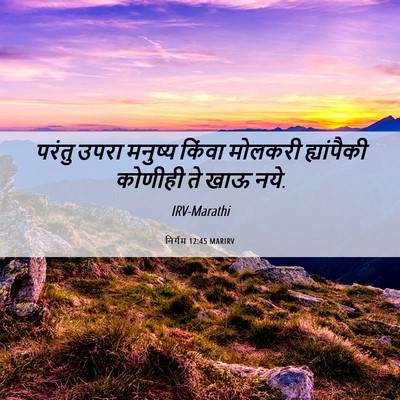 Picture 06 - निर्गम 12:45 MARIRV - परंतु उपरा मनुष्य - Bible Verse Picture