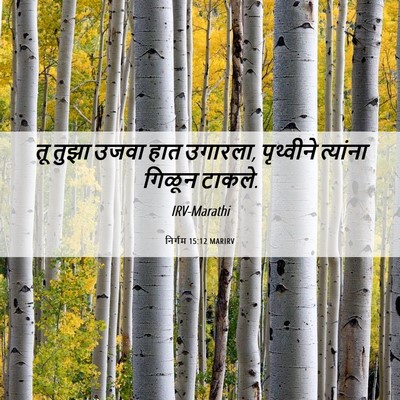 Picture 06 - निर्गम 15:12 MARIRV - तू तुझा उजवा हात - Bible Verse Picture