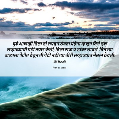 Picture 06 - निर्गम 2:3 MARIRV - पुढे आणखी तिला तो - Bible Verse Picture