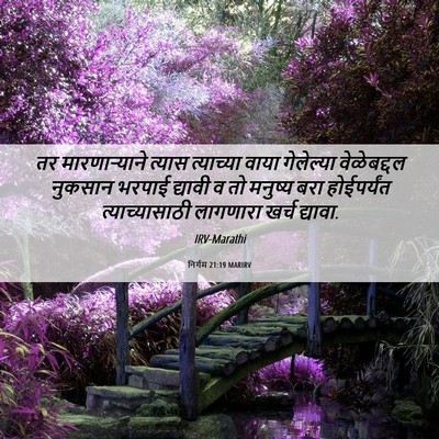 Picture 06 - निर्गम 21:19 MARIRV - तर मारणाऱ्याने - Bible Verse Picture