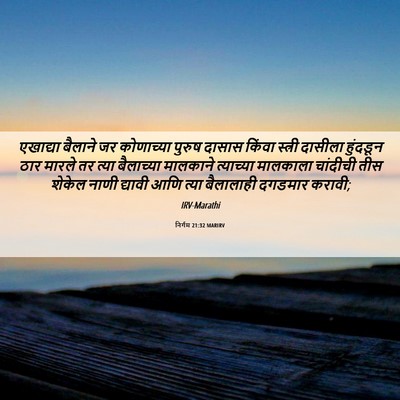 Picture 06 - निर्गम 21:32 MARIRV - एखाद्या बैलाने जर - Bible Verse Picture