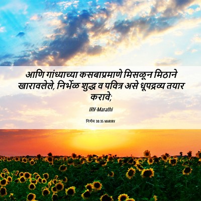 Picture 06 - निर्गम 30:35 MARIRV - आणि गांध्याच्या - Bible Verse Picture