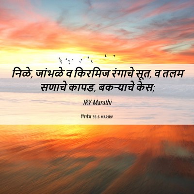 Picture 06 - निर्गम 35:6 MARIRV - निळे, जांभळे व - Bible Verse Picture