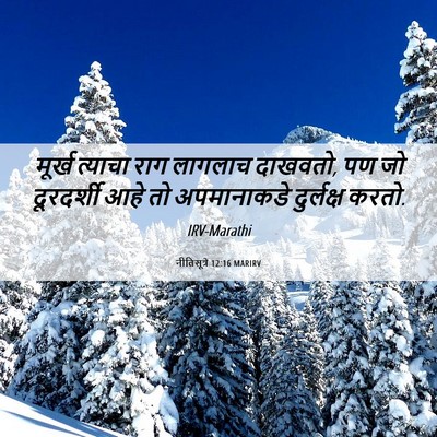 Picture 06 - नीतिसूत्रे 12:16 MARIRV - मूर्ख त्याचा राग - Bible Verse Picture