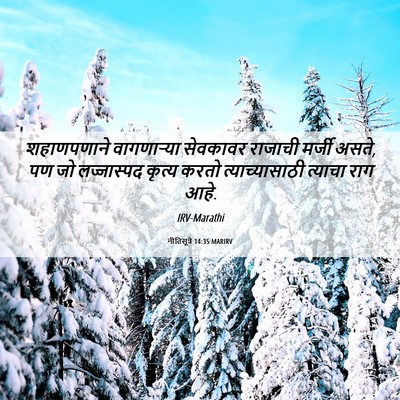 Picture 06 - नीतिसूत्रे 14:35 MARIRV - शहाणपणाने - Bible Verse Picture