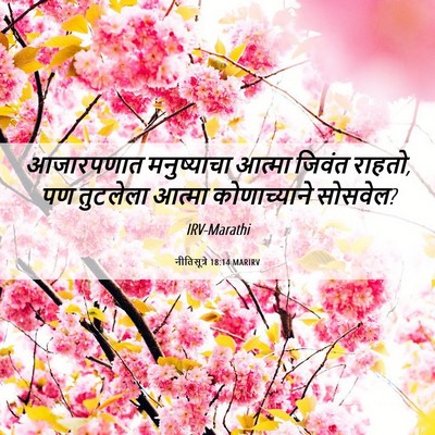 Picture 06 - नीतिसूत्रे 18:14 MARIRV - आजारपणात - Bible Verse Picture