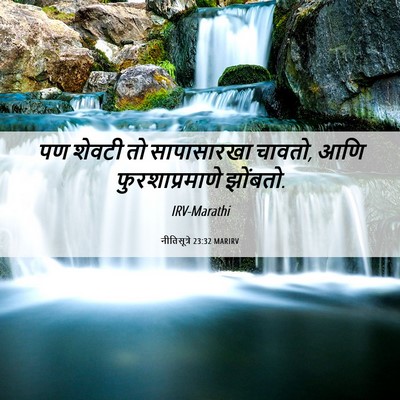 Picture 06 - नीतिसूत्रे 23:32 MARIRV - पण शेवटी तो - Bible Verse Picture