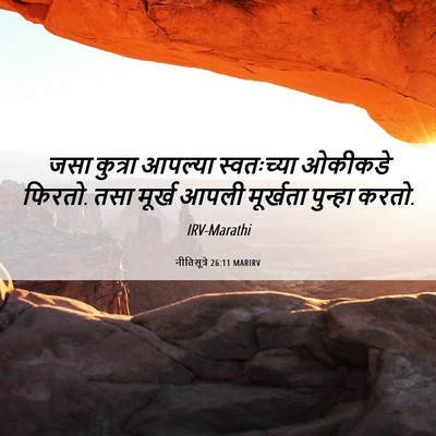 Picture 06 - नीतिसूत्रे 26:11 MARIRV - जसा कुत्रा आपल्या - Bible Verse Picture