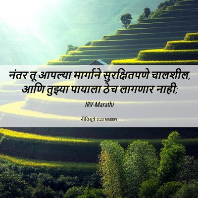 Picture 06 - नीतिसूत्रे 3:23 MARIRV - नंतर तू आपल्या - Bible Verse Picture