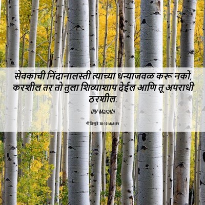 Picture 06 - नीतिसूत्रे 30:10 MARIRV - सेवकाची - Bible Verse Picture