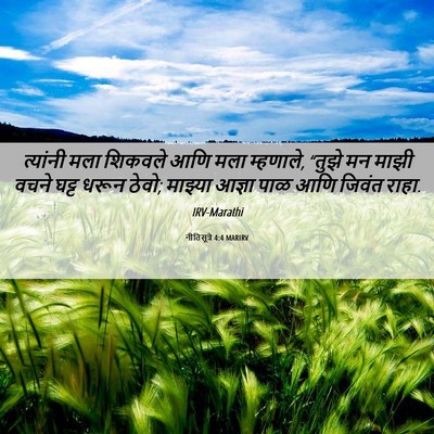 Picture 06 - नीतिसूत्रे 4:4 MARIRV - त्यांनी मला - Bible Verse Picture