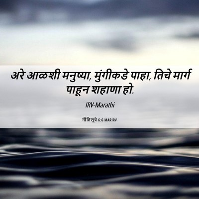 Picture 06 - नीतिसूत्रे 6:6 MARIRV - अरे आळशी मनुष्या, - Bible Verse Picture