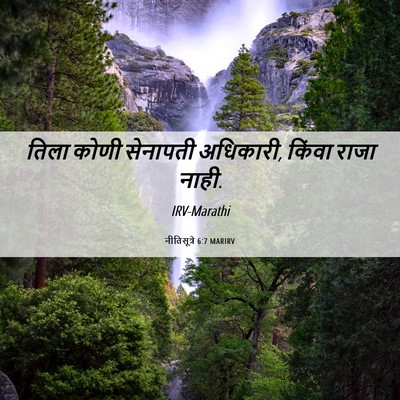 Picture 06 - नीतिसूत्रे 6:7 MARIRV - तिला कोणी सेनापती - Bible Verse Picture