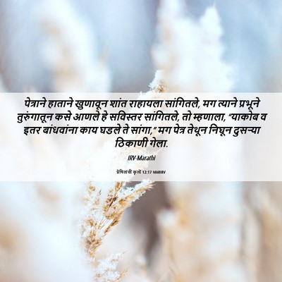 Picture 06 - प्रेषितांचीं कृत्यें 12:17 MARIRV - पेत्राने हाताने - Bible Verse Picture