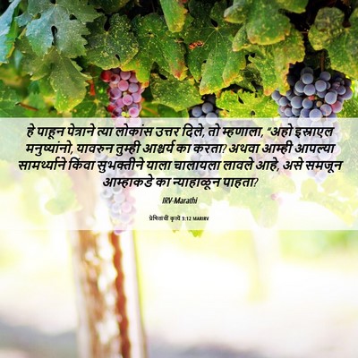 Picture 06 - प्रेषितांचीं कृत्यें 3:12 MARIRV - हे पाहून पेत्राने - Bible Verse Picture