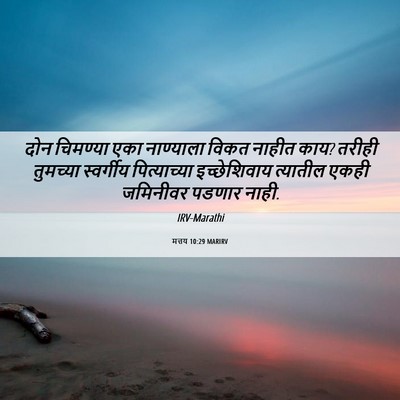 Picture 06 - मत्तय 10:29 MARIRV - दोन चिमण्या एका - Bible Verse Picture