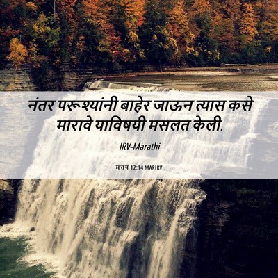 Picture 06 - मत्तय 12:14 MARIRV - नंतर परूश्यांनी - Bible Verse Picture