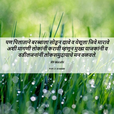 Picture 06 - मत्तय 27:20 MARIRV - पण पिलाताने - Bible Verse Picture