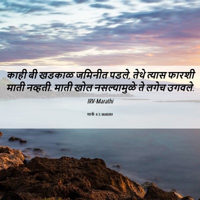 Picture 06 - मार्क 4:5 MARIRV - काही बी खडकाळ - Bible Verse Picture