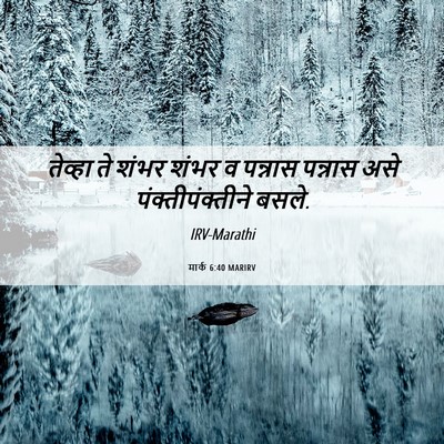 Picture 06 - मार्क 6:40 MARIRV - तेव्हा ते शंभर - Bible Verse Picture