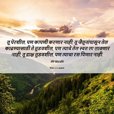 Picture 06 - मीखा 6:15 MARIRV - तू पेरशील, पण कापणी - Bible Verse Picture