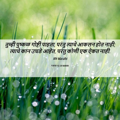 Picture 06 - यशया 42:20 MARIRV - तुम्ही पुष्कळ - Bible Verse Picture
