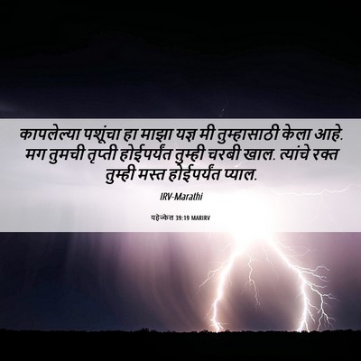 Picture 06 - यहेज्केल 39:19 MARIRV - कापलेल्या पशूंचा - Bible Verse Picture