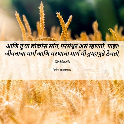 Picture 06 - यिर्मया 21:8 MARIRV - आणि तू या लोकांस - Bible Verse Picture