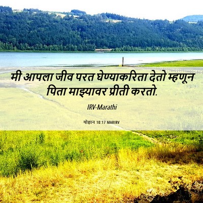Picture 06 - योहान 10:17 MARIRV - मी आपला जीव परत - Bible Verse Picture