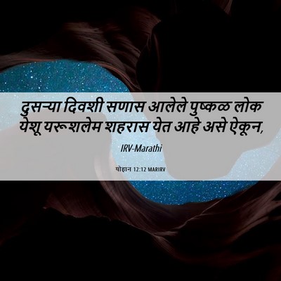 Picture 06 - योहान 12:12 MARIRV - दुसर्‍या दिवशी - Bible Verse Picture