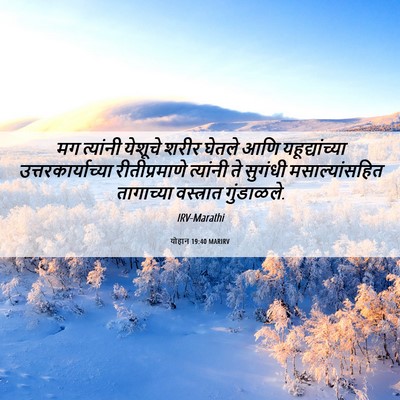 Picture 06 - योहान 19:40 MARIRV - मग त्यांनी येशूचे - Bible Verse Picture