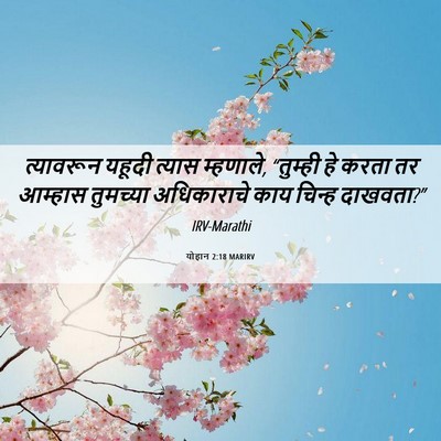 Picture 06 - योहान 2:18 MARIRV - त्यावरून यहूदी - Bible Verse Picture