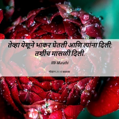 Picture 06 - योहान 21:13 MARIRV - तेव्हा येशूने - Bible Verse Picture