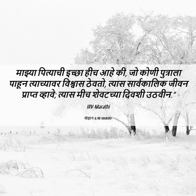 Picture 06 - योहान 6:40 MARIRV - माझ्या पित्याची - Bible Verse Picture