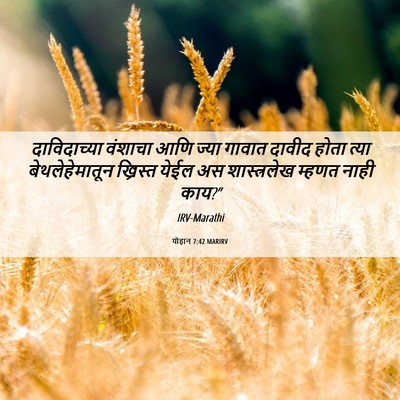 Picture 06 - योहान 7:42 MARIRV - दाविदाच्या वंशाचा - Bible Verse Picture