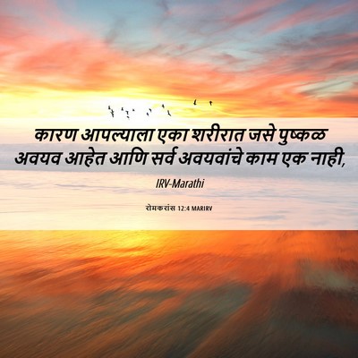 Picture 06 - रोमकरांस 12:4 MARIRV - कारण आपल्याला एका - Bible Verse Picture