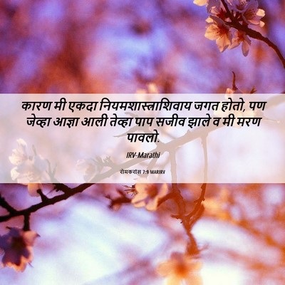 Picture 06 - रोमकरांस 7:9 MARIRV - कारण मी एकदा - Bible Verse Picture