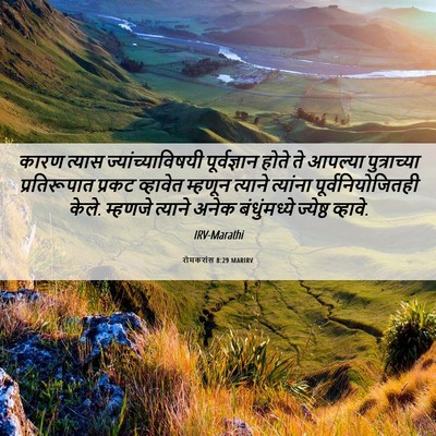 Picture 06 - रोमकरांस 8:29 MARIRV - कारण त्यास - Bible Verse Picture