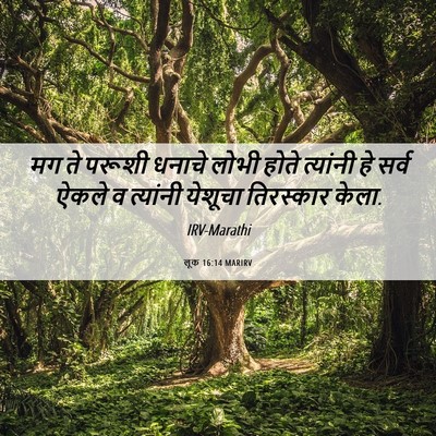 Picture 06 - लूक 16:14 MARIRV - मग ते परूशी धनाचे - Bible Verse Picture