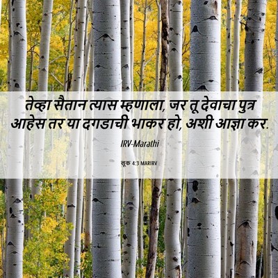 Picture 06 - लूक 4:3 MARIRV - तेव्हा सैतान - Bible Verse Picture
