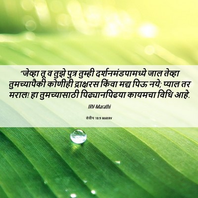 Picture 06 - लेवीय 10:9 MARIRV - “जेव्हा तू व तुझे - Bible Verse Picture