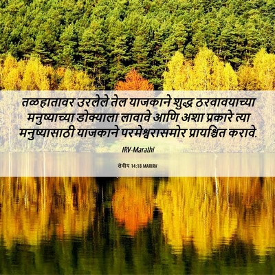 Picture 06 - लेवीय 14:18 MARIRV - तळहातावर उरलेले - Bible Verse Picture
