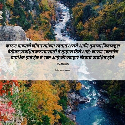 Picture 06 - लेवीय 17:11 MARIRV - कारण प्राण्याचे - Bible Verse Picture