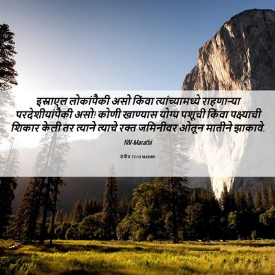 Picture 06 - लेवीय 17:13 MARIRV - इस्राएल लोकांपैकी - Bible Verse Picture