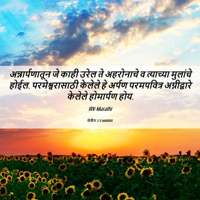Picture 06 - लेवीय 2:3 MARIRV - अन्नार्पणातून जे - Bible Verse Picture