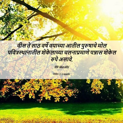 Picture 06 - लेवीय 27:3 MARIRV - वीस ते साठ वर्षे - Bible Verse Picture