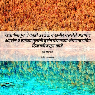 Picture 06 - लेवीय 6:16 MARIRV - अन्नार्पणातून जे - Bible Verse Picture